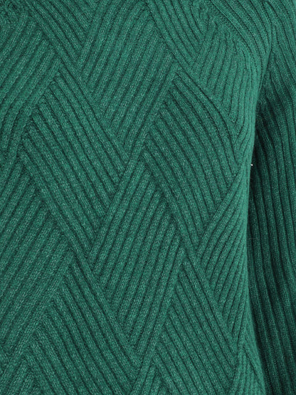 Robe pull à col montant - Vert sapin - 3