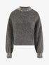 Pull col à perles - Gris - 5