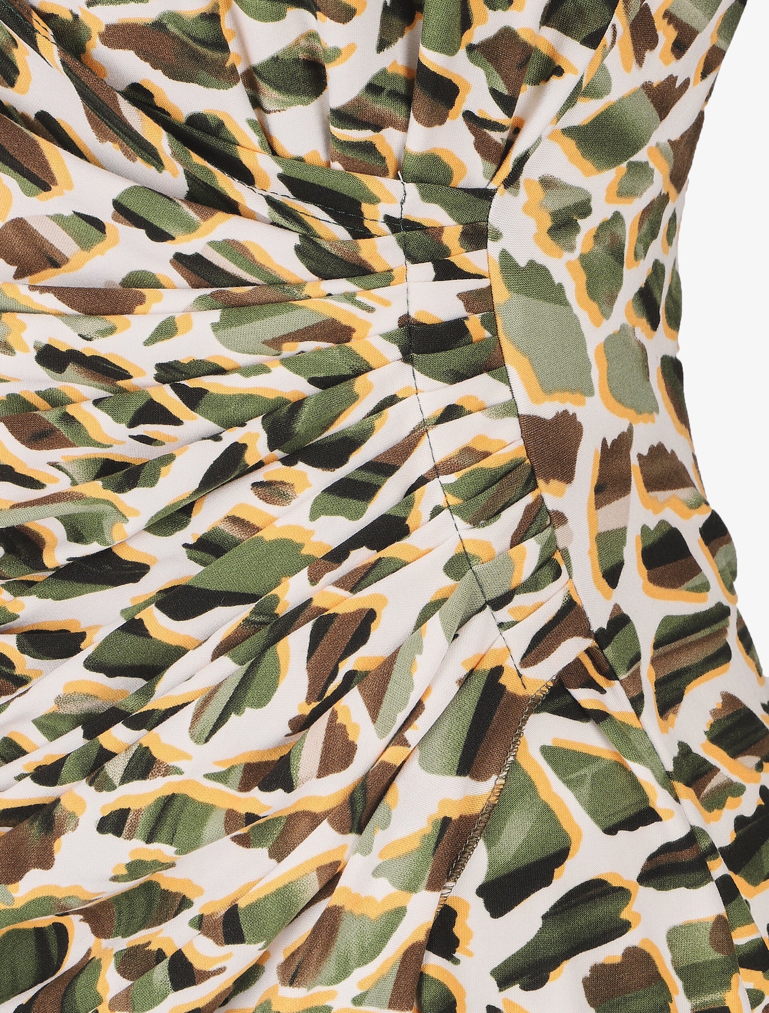 Robe drapée style portefeuille imprimé graphique - Kaki - 3
