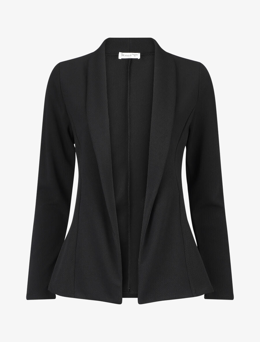 Veste fluide unie - Noir - 1