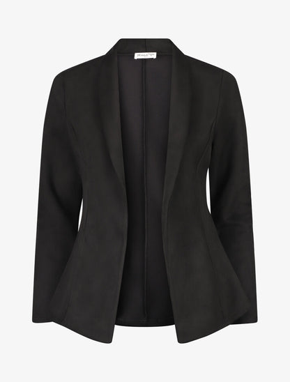 Blazer ajustée en suédine - Noir - 1
