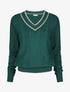 Pull à col V irisé - Vert sapin - 1