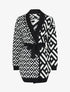 Gilet graphique col châle - Noir/blanc - 1