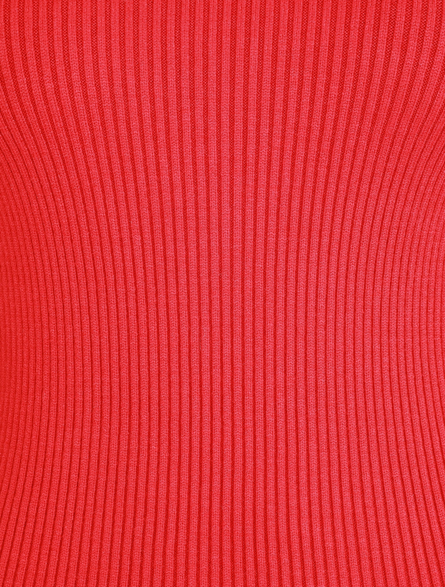 Pull ajusté côtelé à col montant - Rouge - 3