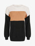 Pull oversize grandes rayures - Camel/noir - 5