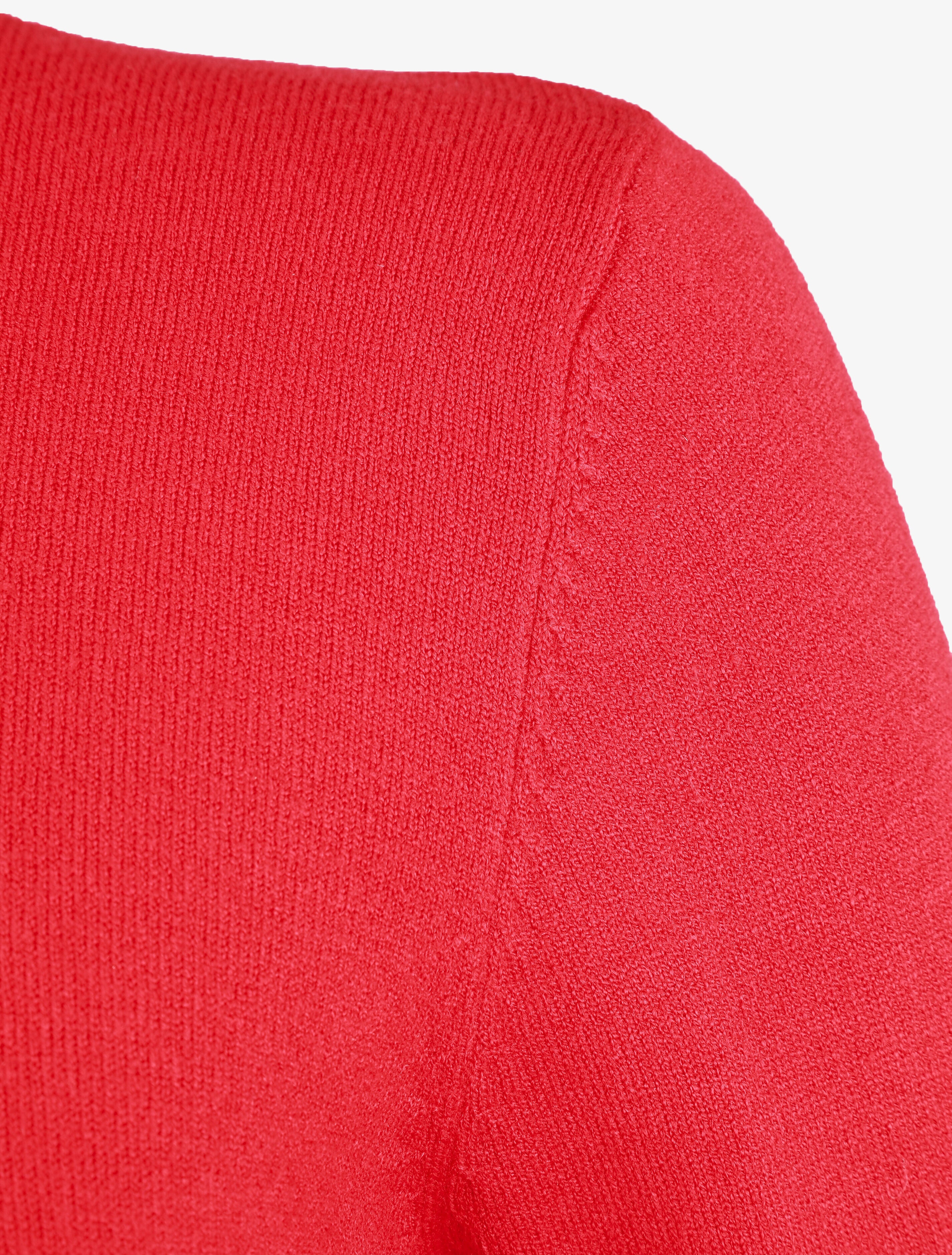 Pull fin en laine mélangée à col roulé - Rouge - 3