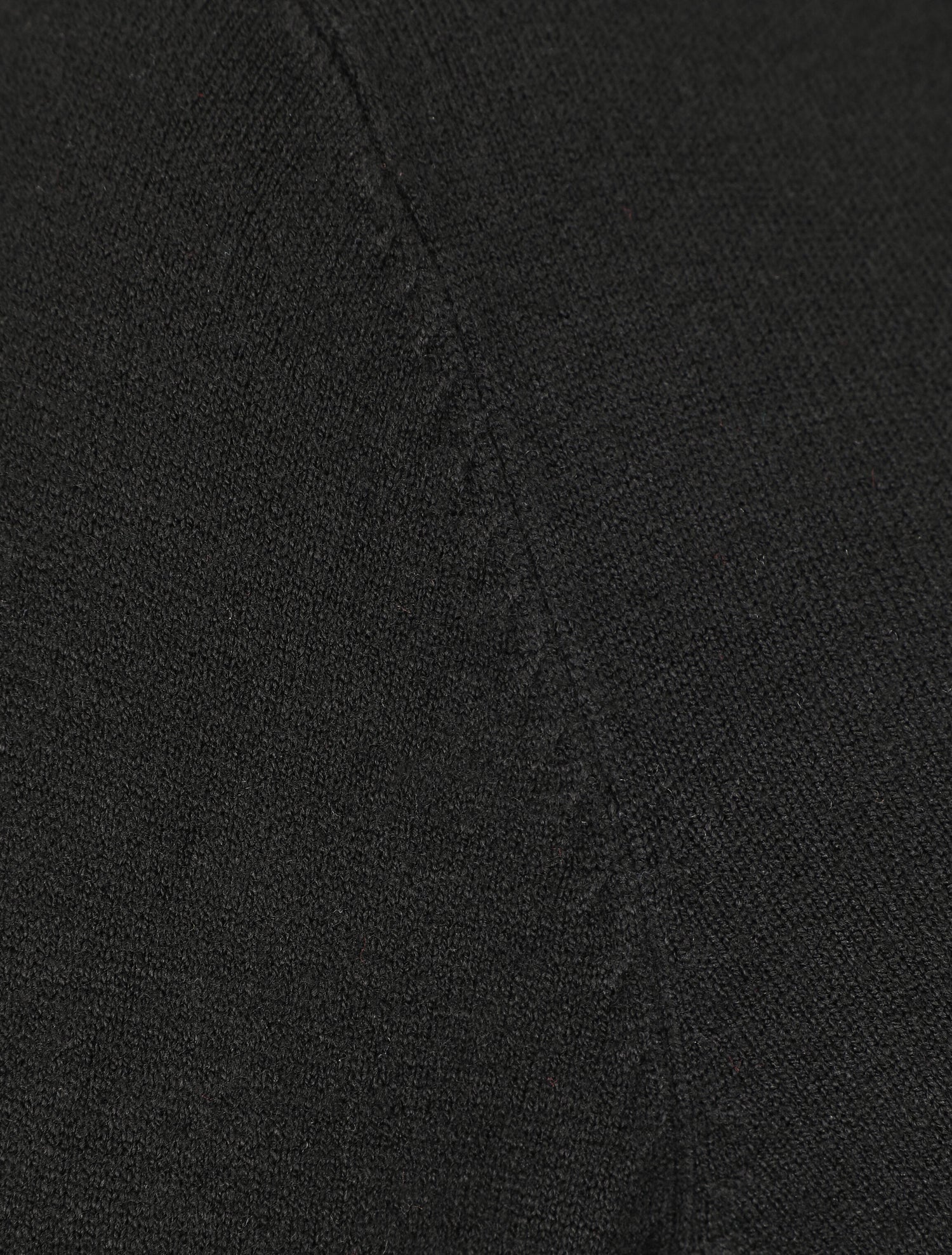 Pull fin en laine mélangée à col V - Noir - 3