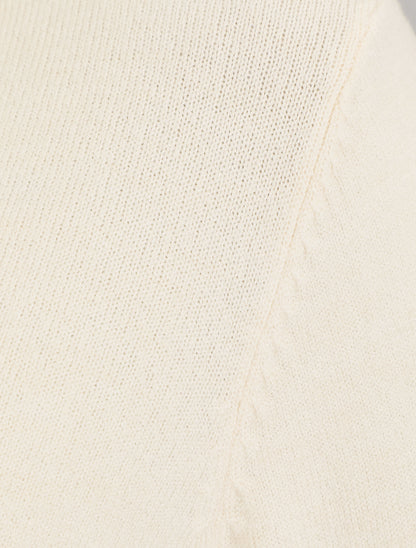 Pull fin en cachemire mélangée à col V - Beige - 3