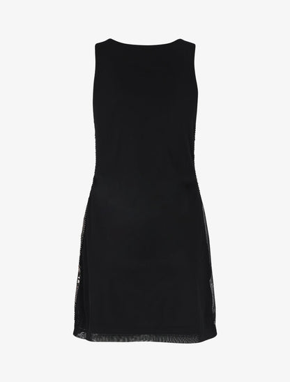 Robe courte sans manches à sequins - Noir - 2
