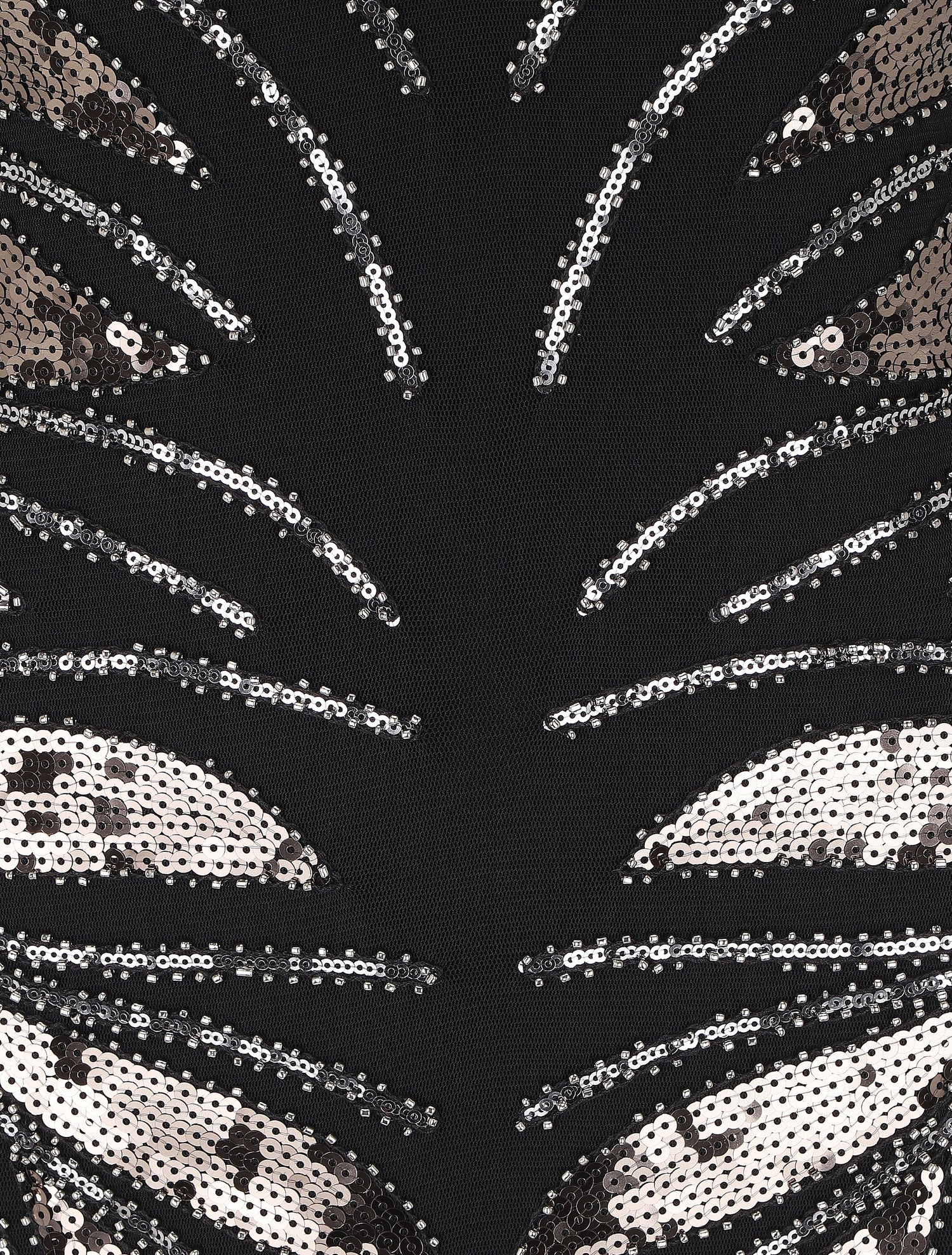 Robe courte sans manches à sequins - Noir - 3