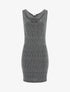 Robe moulante pailletée à col bénitier - Argent - 1