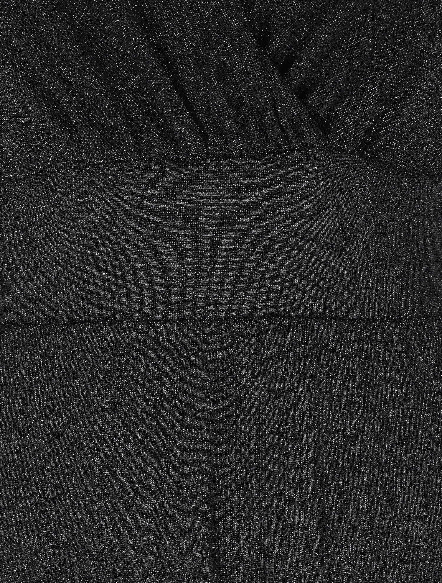Robe longue irisée effet plissé - Noir - 3