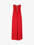 Robe bustier évasée incrustée de pierres - Rouge - 1
