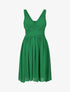 Robe unie col cache-coeur plissé - Vert - 1