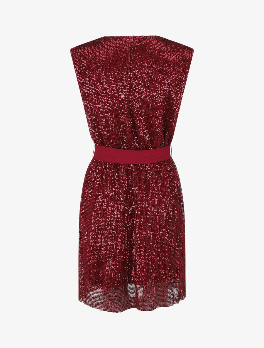 Robe sans manches à sequins - Bordeaux - 2