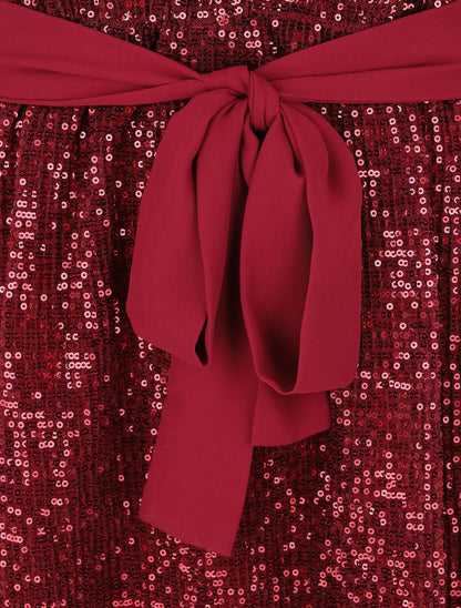 Robe sans manches à sequins - Bordeaux - 3