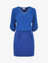 Robe droite bi-matière - Bleu roi - 1