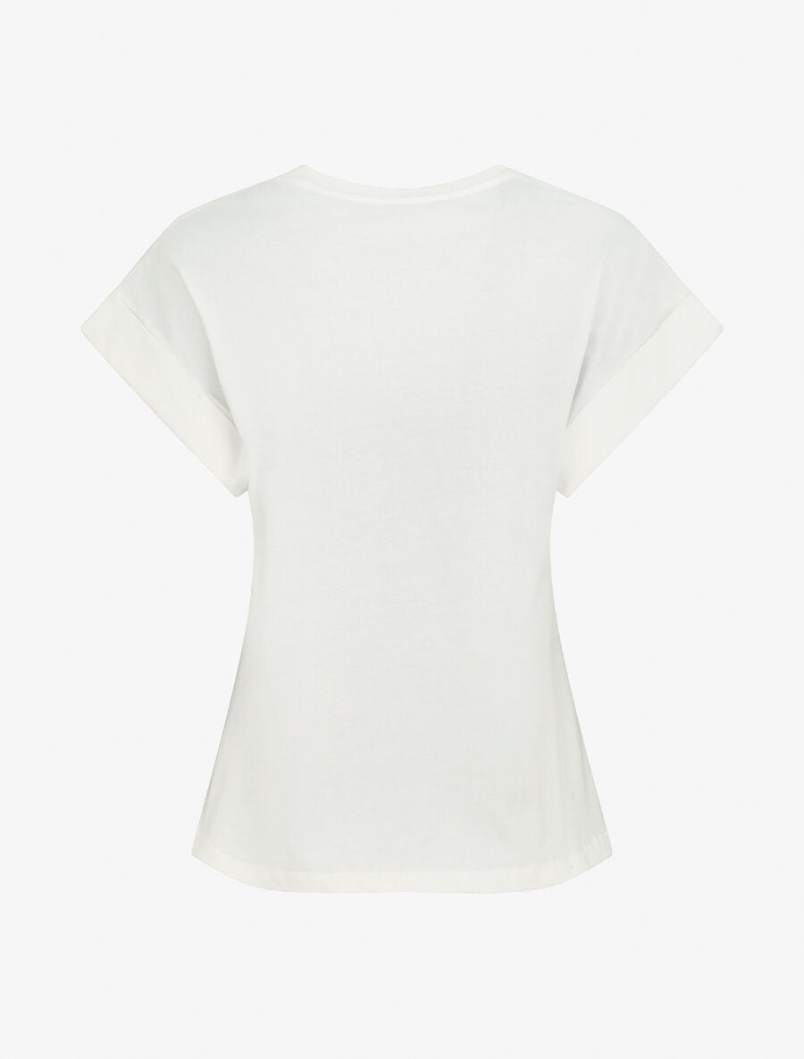T-shirt à manches courtes imprimé à flocage amour - Blanc - 2