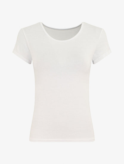 T-shirt ajusté manches courtes uni - Blanc - 4