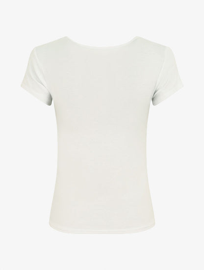 T-shirt ajusté manches courtes uni - Blanc - 2