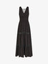 Robe longue unie à taille élastiquée - Noir - 4