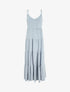 Robe longue à fines bretelles à nouer aux épaules - Bleu ciel - 1