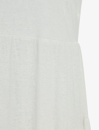Robe longue à fines bretelles à nouer aux épaules - Blanc - 3