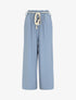 Pantalon côtelé taille haute coupe ample - Bleu - 5