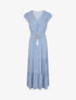 Robe longue à mancherons imprimé tulipe - Bleu clair - 5