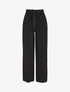 Pantalon droit uni taille haute élastiquée - Noir - 1