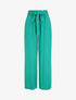 Pantalon droit uni taille haute élastiquée - Vert - 1