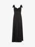 Robe longue unie évasée bretelles à nouer - Noir - 1