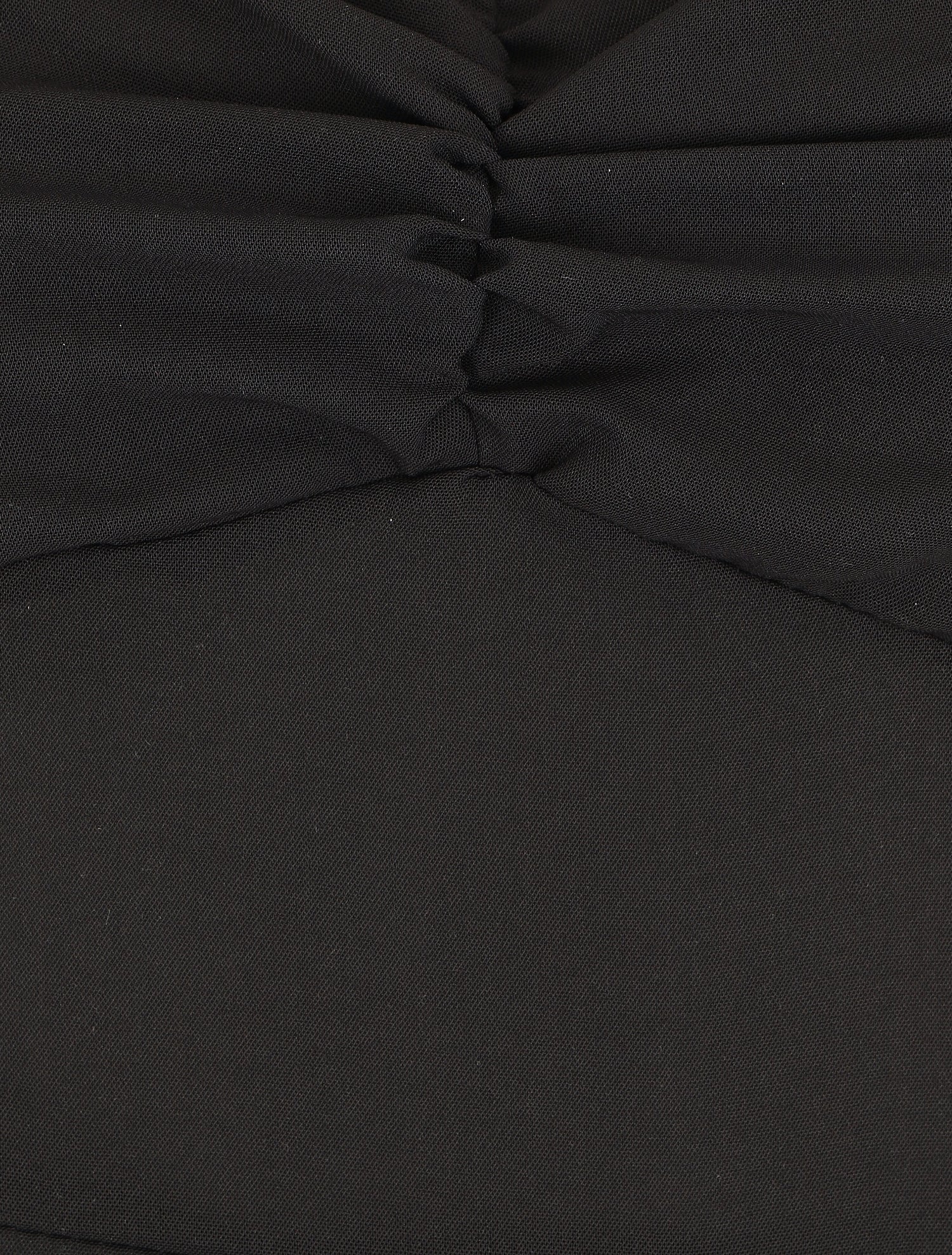 Robe longue unie évasée bretelles à nouer - Noir - 3