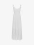 Robe longue à bretelles et col en dentelle - Blanc - 1