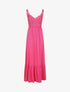 Robe longue à bretelles et col en dentelle - Fuschia - 1