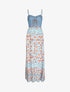 Robe longue bi-matière imprimé fleuri - Blanc - 1
