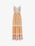 Robe longue fleuri à bretelles - Orange - 5