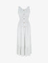 Robe longue évasée à pois sans manches - Blanc - 1