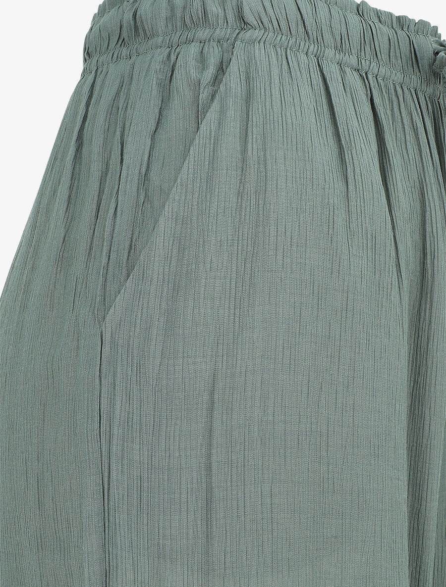 Pantalon droit et fluide uni - Vert - 3