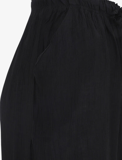 Pantalon droit et fluide uni - Noir - 3