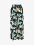 Pantalon ample motif plante tropicale - Noir - 1