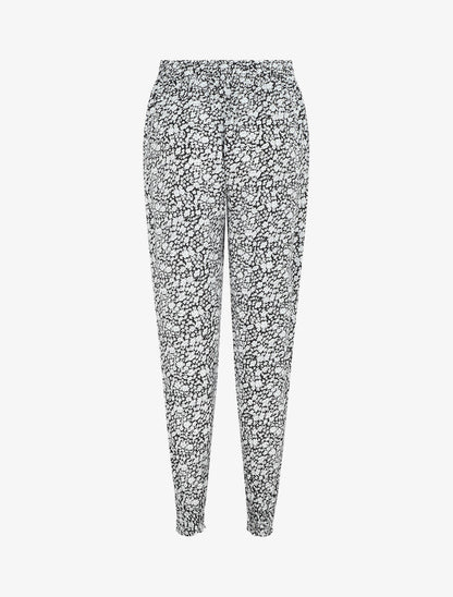 Pantalon style jogging imprimé floral - Marine - 2