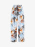 Pantalon ample motif fleurs fantaisies - Bleu pastel - 1