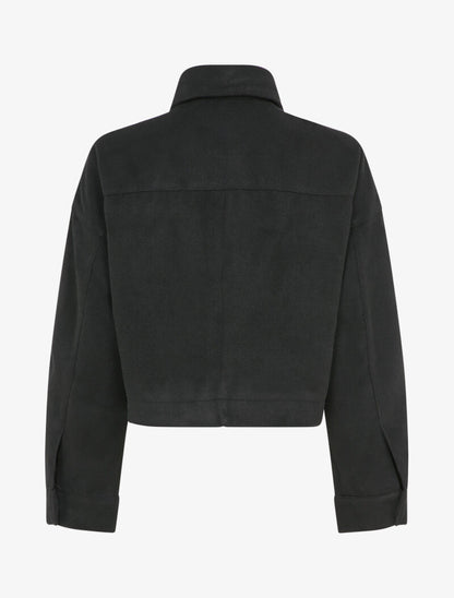 Veste courte et oversize en feutrine - Noir - 2