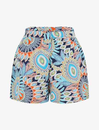 Short droit imprimé tropical fantaisie - Marine - 2