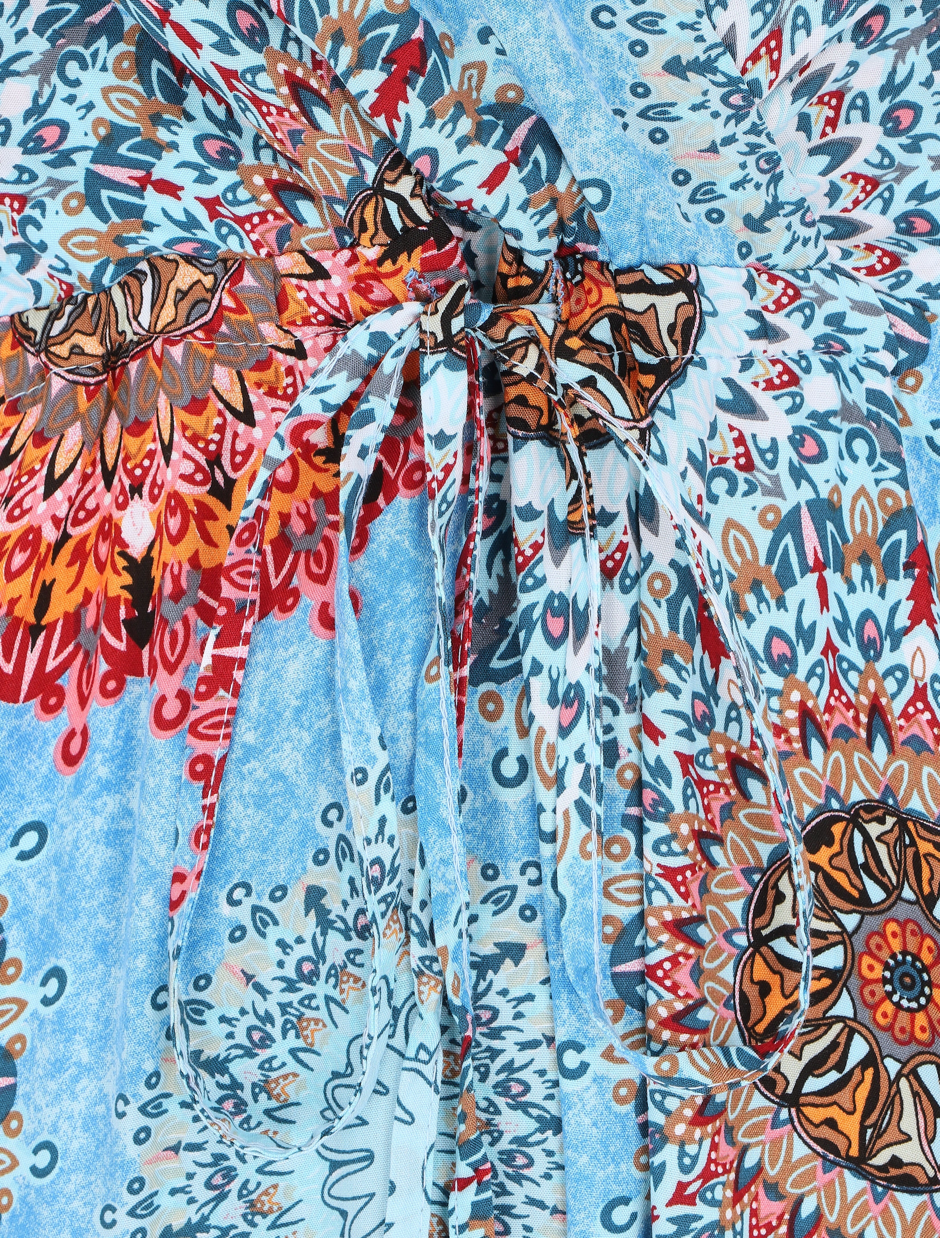 Robe longue à imprimé foulard - Bleu - 3