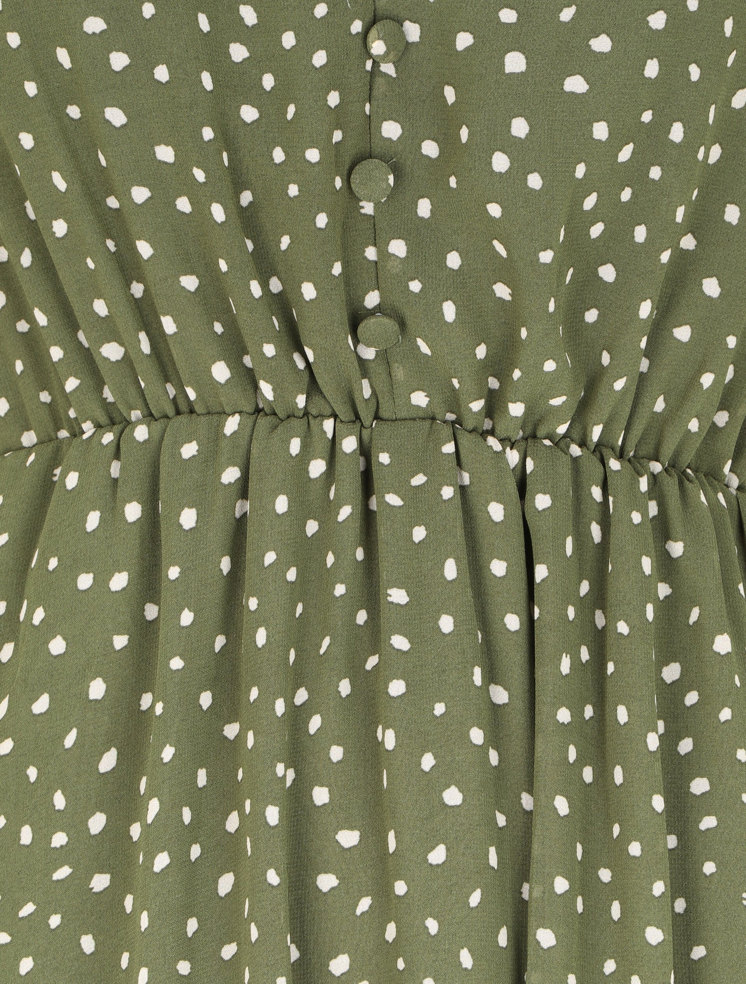 Robe longue à imprimé moucheté - Kaki - 3