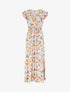 Robe longue évasée à fleurs - Beige - 1