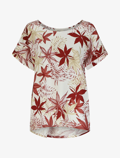 Top ample imprimé tropical - Bordeaux - 5