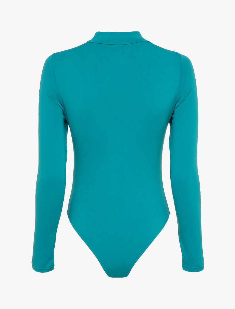 Body ajouré à col montant - Bleu canard - 2